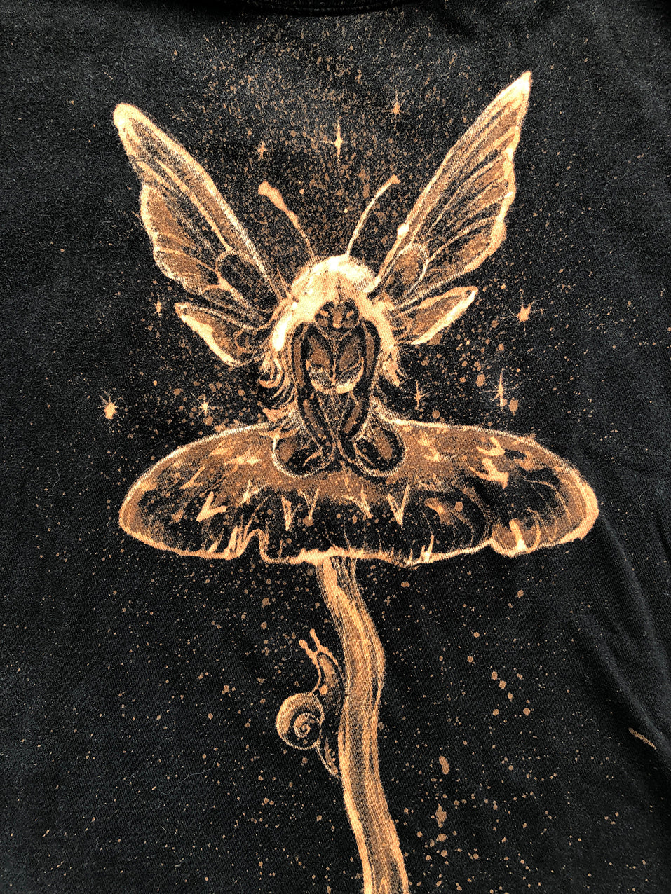 ‘Faerie & Snail Friend' one of a kind upcycled t-shirt (size: S)
