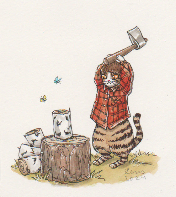 Cat Packs Watercolour Illustrations