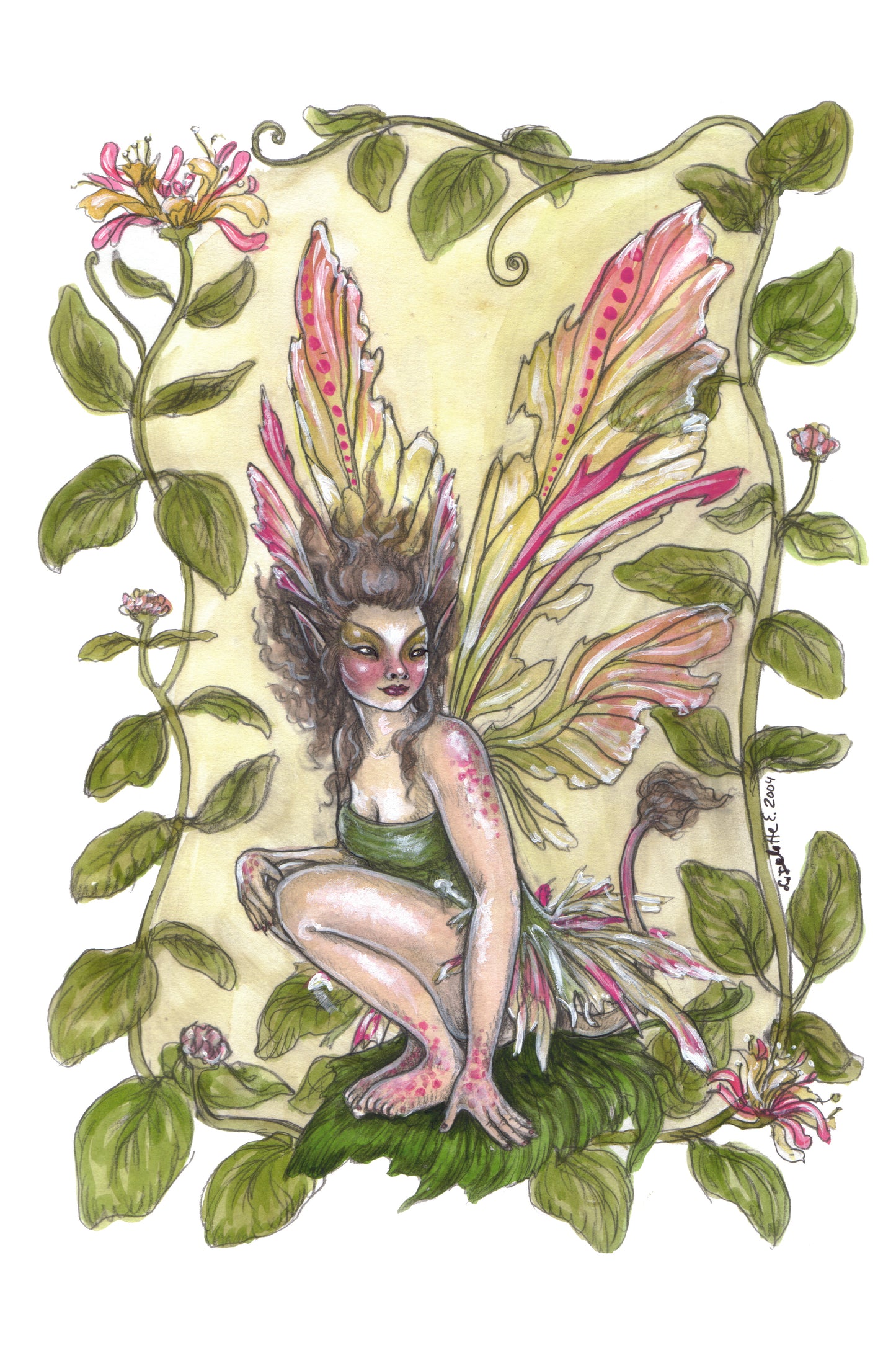 ‘Honeysuckle' Watercolour Painting