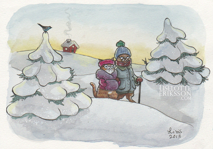 'Winter Walk' Original Illustration
