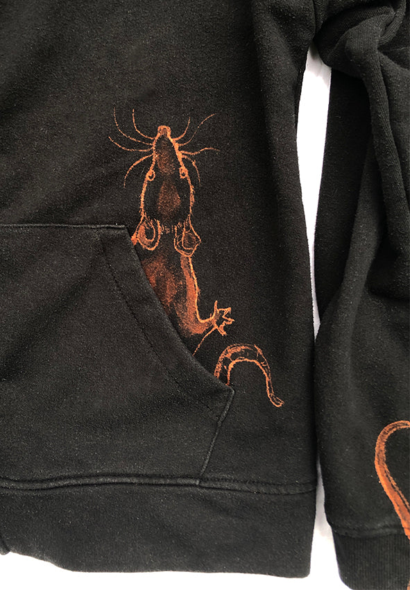 ‘Rat Parent Hoodie II' one of a kind upcycled hoodie (size: S)