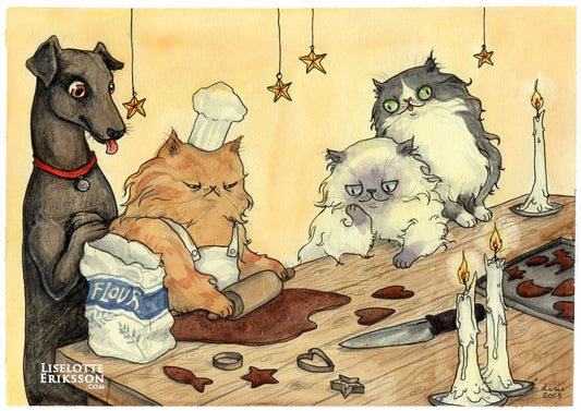 'Baking Gingerbread' - A4 print