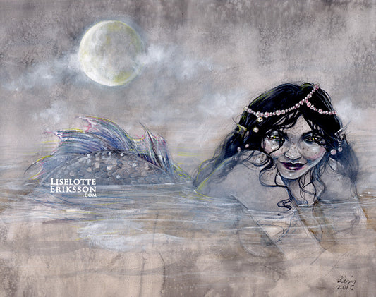 'Mermaid Moon Mist' - A4 print