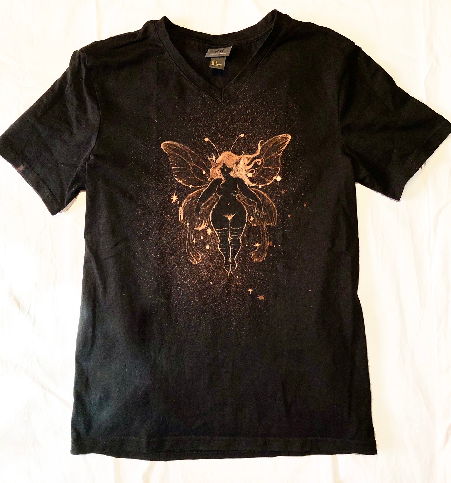 ‘Striped Stockings Faerie' one of a kind upcycled t-shirt (size: S)