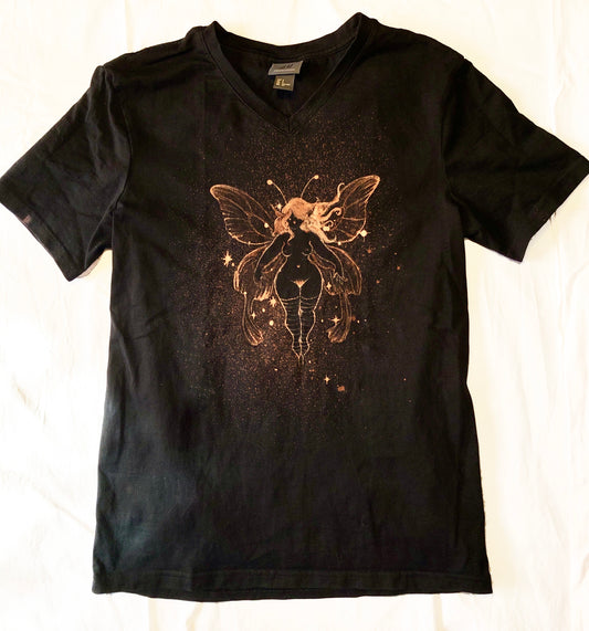 ‘Striped Stockings Faerie' one of a kind upcycled t-shirt (size: S)