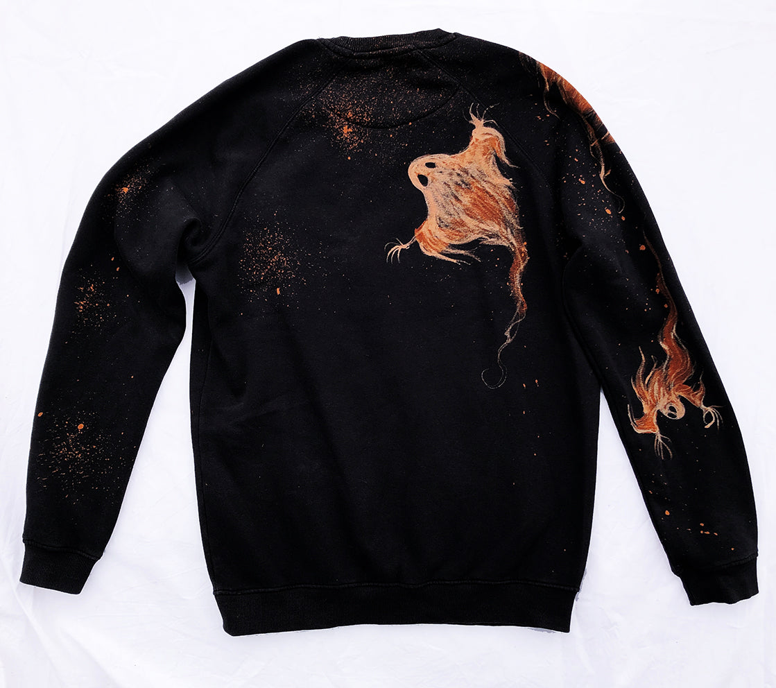 ‘Ghosties' one of a kind upcycled sweatshirt (size: L)