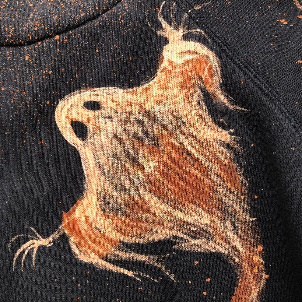 ‘Ghosties' one of a kind upcycled sweatshirt (size: L)