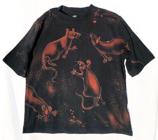 'Rats!' one of a kind upcycled t-shirt (size: M-XL)