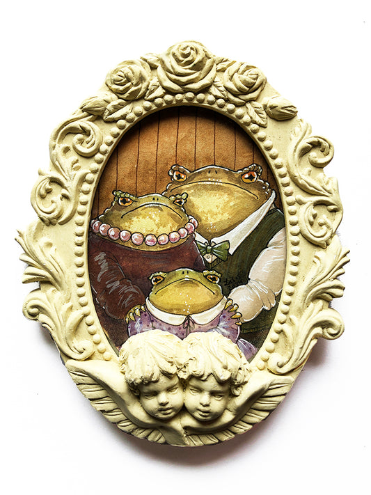 'Toad Family Portrait' Framed Mini Painting