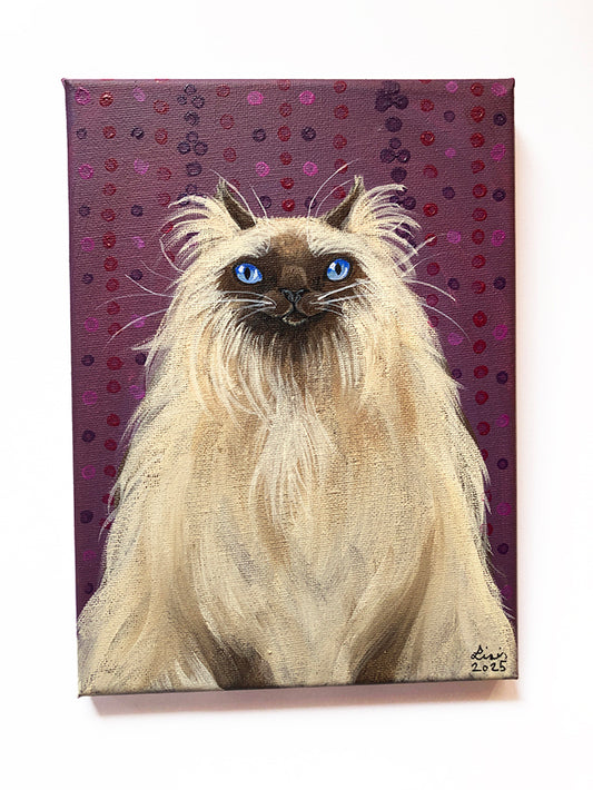 ‘Birman Cat' Acrylic Painting on Canvas