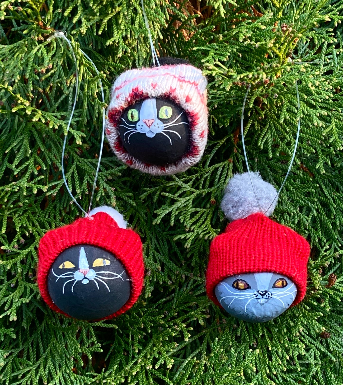 Kitty Yule Tree Ornament Trio