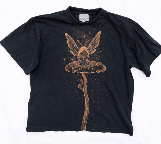 ‘Faerie & Snail Friend' one of a kind upcycled t-shirt (size: S)