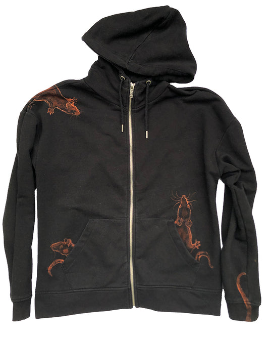 ‘Rat Parent Hoodie II' one of a kind upcycled hoodie (size: S)