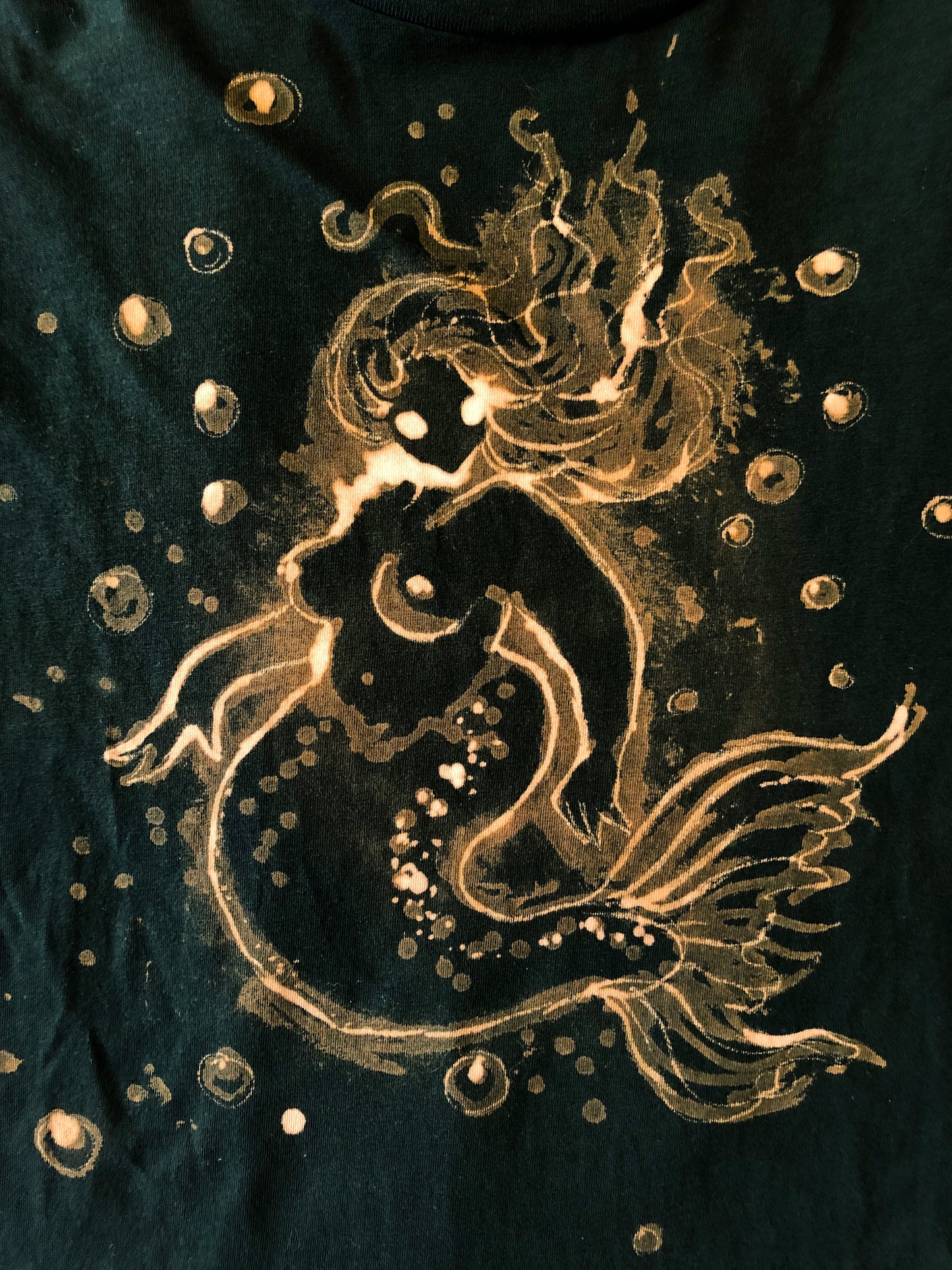 ‘Fire Mermaid' one of a kind upcycled t-shirt (size: L)