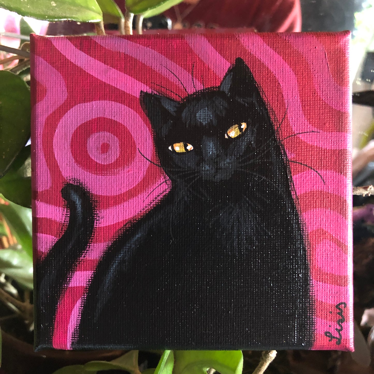 ‘Black Cat II’ Acrylic Painting on Canvas