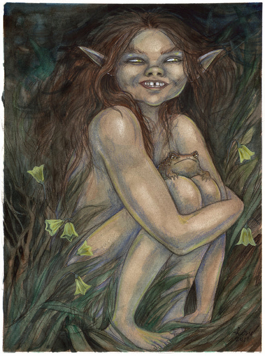 ’Faerie Child & Toad' - A4 print