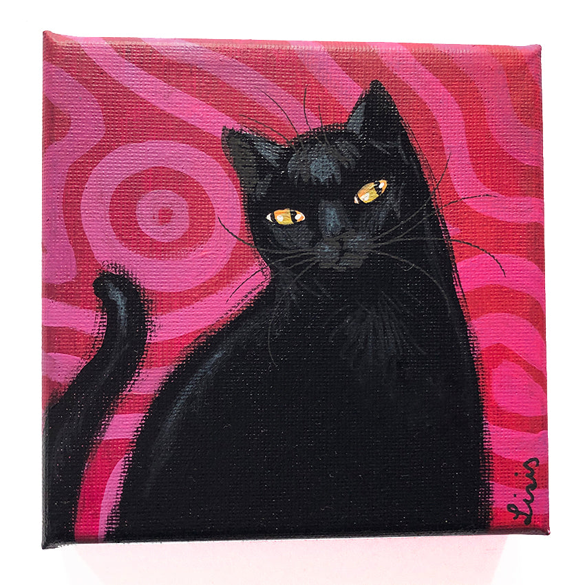 ‘Black Cat II’ Acrylic Painting on Canvas