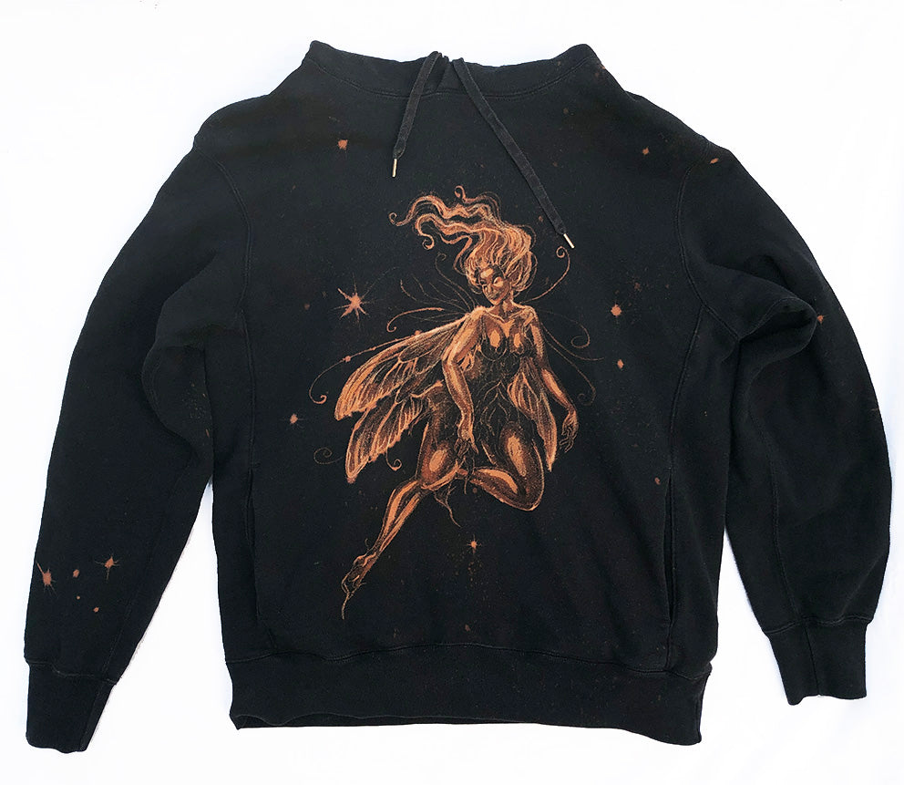 ‘Night Faerie Hoodie' one of a kind upcycled hoodie (size: L)