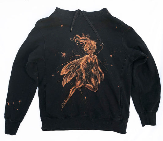 ‘Night Faerie Hoodie' one of a kind upcycled hoodie (size: L)
