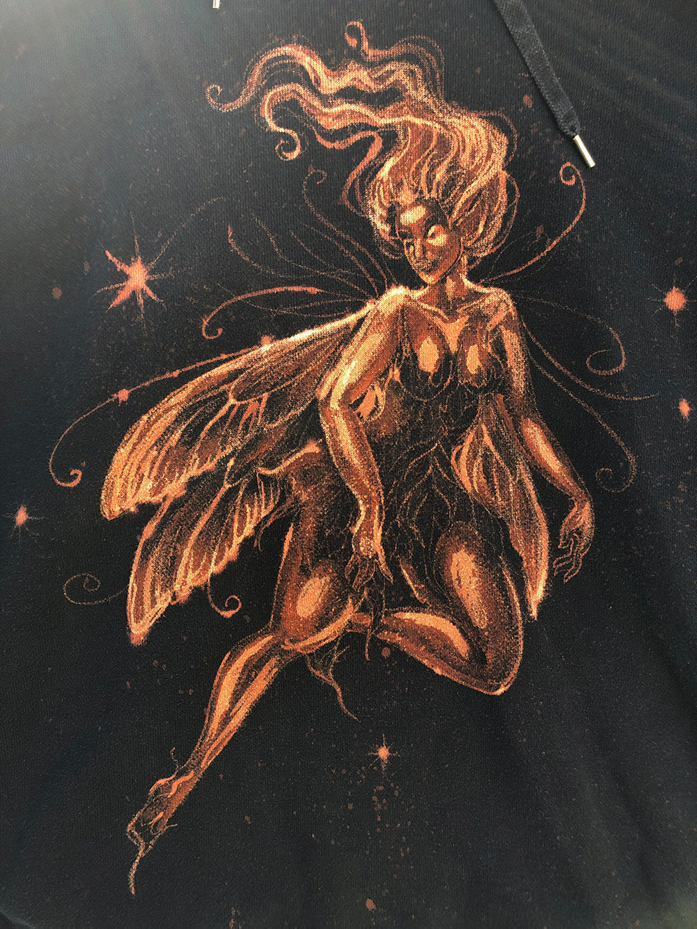 ‘Night Faerie Hoodie' one of a kind upcycled hoodie (size: L)