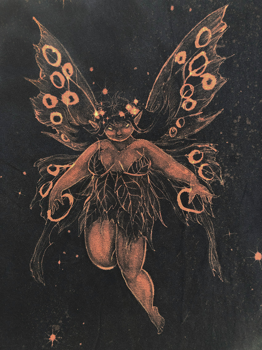 ‘Night Faerie 3' one of a kind upcycled t-shirt (size: M)