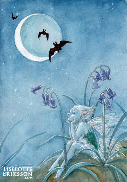 'Bats & Bluebells' Original Painting