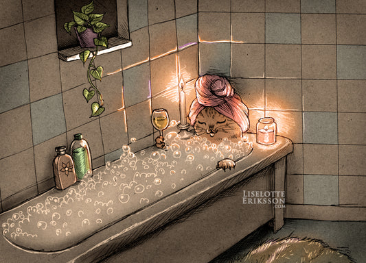 'Me(ow) Time' - A4 print