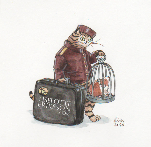 Cat Packs Watercolour Illustrations