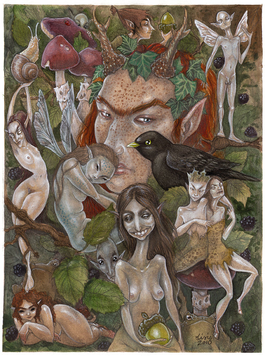 ’Blackbird & Brambles’ Original Painting