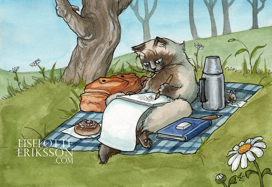 'Drawing in the Park' Original Illustration