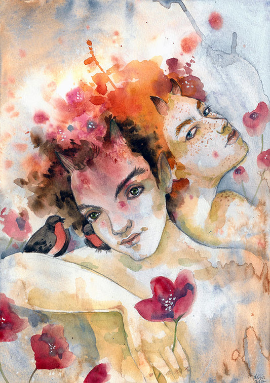 'Flower Fauns' Original Painting