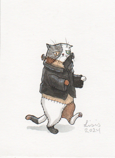 Cat Packs Watercolour Illustrations