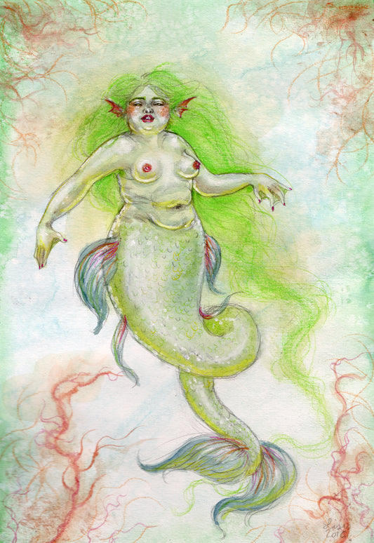 'Seaweed Hair' - A4 print