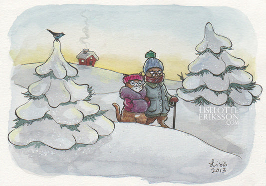 'Winter Walk' Original Illustration